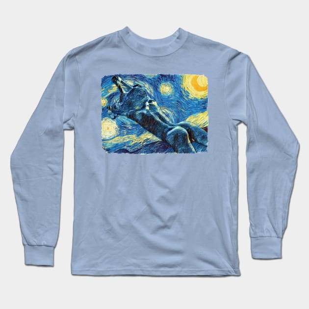 Yoga Van Gogh Style Long Sleeve T-Shirt by todos